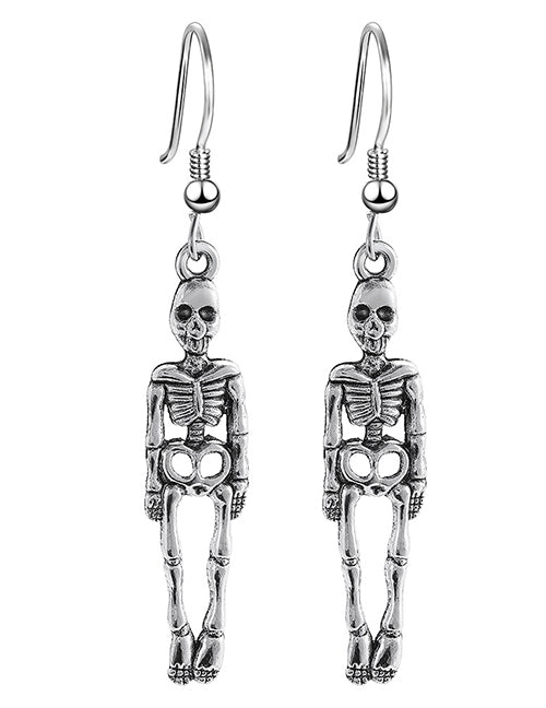 Aretes Plateados Calavera  3j5