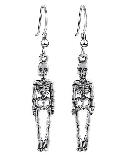 Aretes Plateados Calavera  3j5