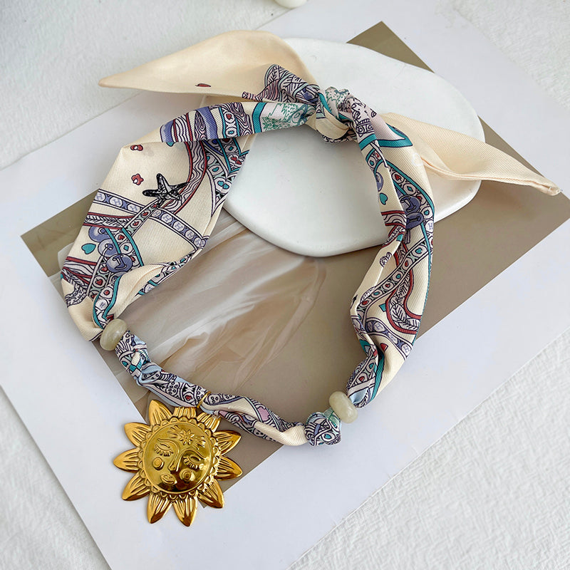 Collar de Cinta Estampada Sol Acero Inox 2G8