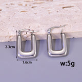 Aretes Cuadrado Plateado Acero Inox Az238
