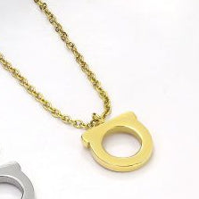Collar Dorado SemiAro Acero Inoxidable