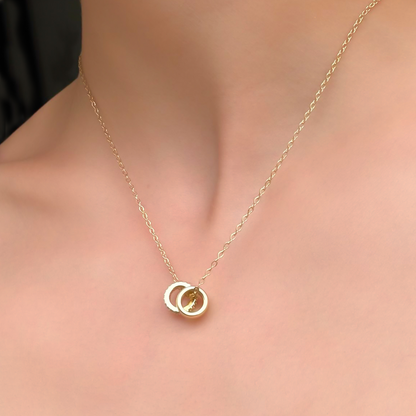 Collar Dorado Roll Zirconias Acero Inoxidable