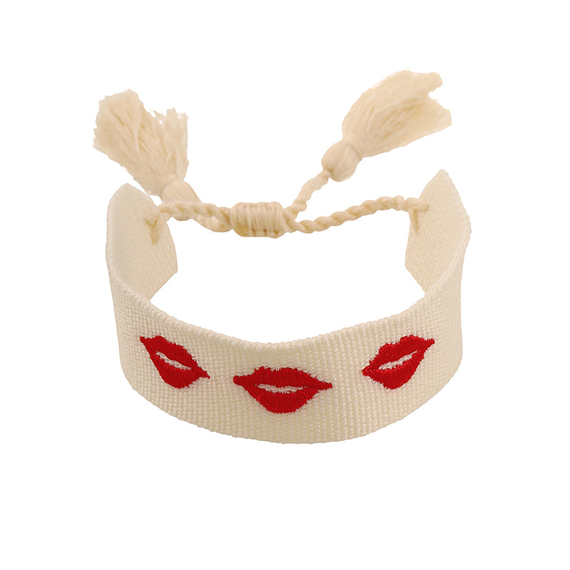 Pulsera de Tela Labios Rojos 3L1