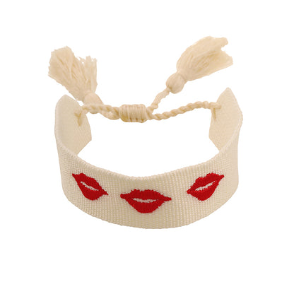 Pulsera de Tela Labios Rojos 3L1