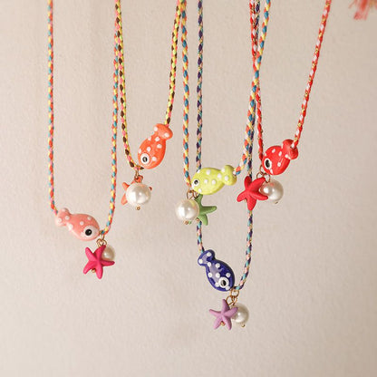 Collar de Hilo Pez y Estrella Aqua 3i5