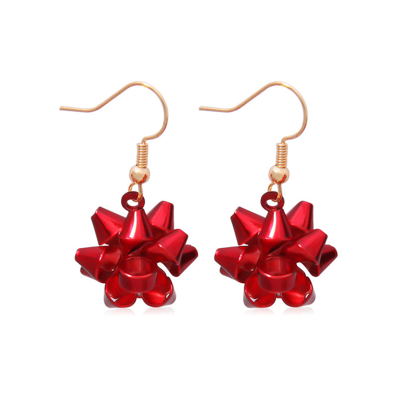 Aretes Moño de Regalo Rojo  3g4