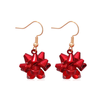 Aretes Moño de Regalo Rojo  3g4