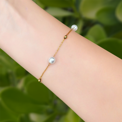 Pulsera Perlitas Acero Inoxidable 1xx3