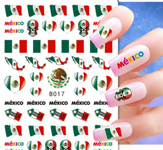 Pegatinas para Uñas Viva México  Li8
