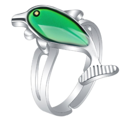 Anillo Ajustable Delfín Color Estado de Ánimo Tornasol  3B4