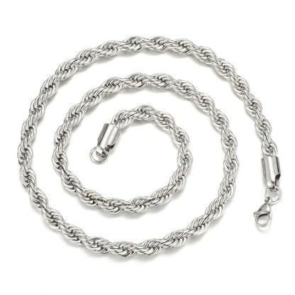 Collar Cadena Plateada Kroll Acero Inoxidable