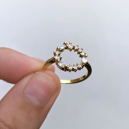 Anillo Aro Zirconia Chapa de Oro