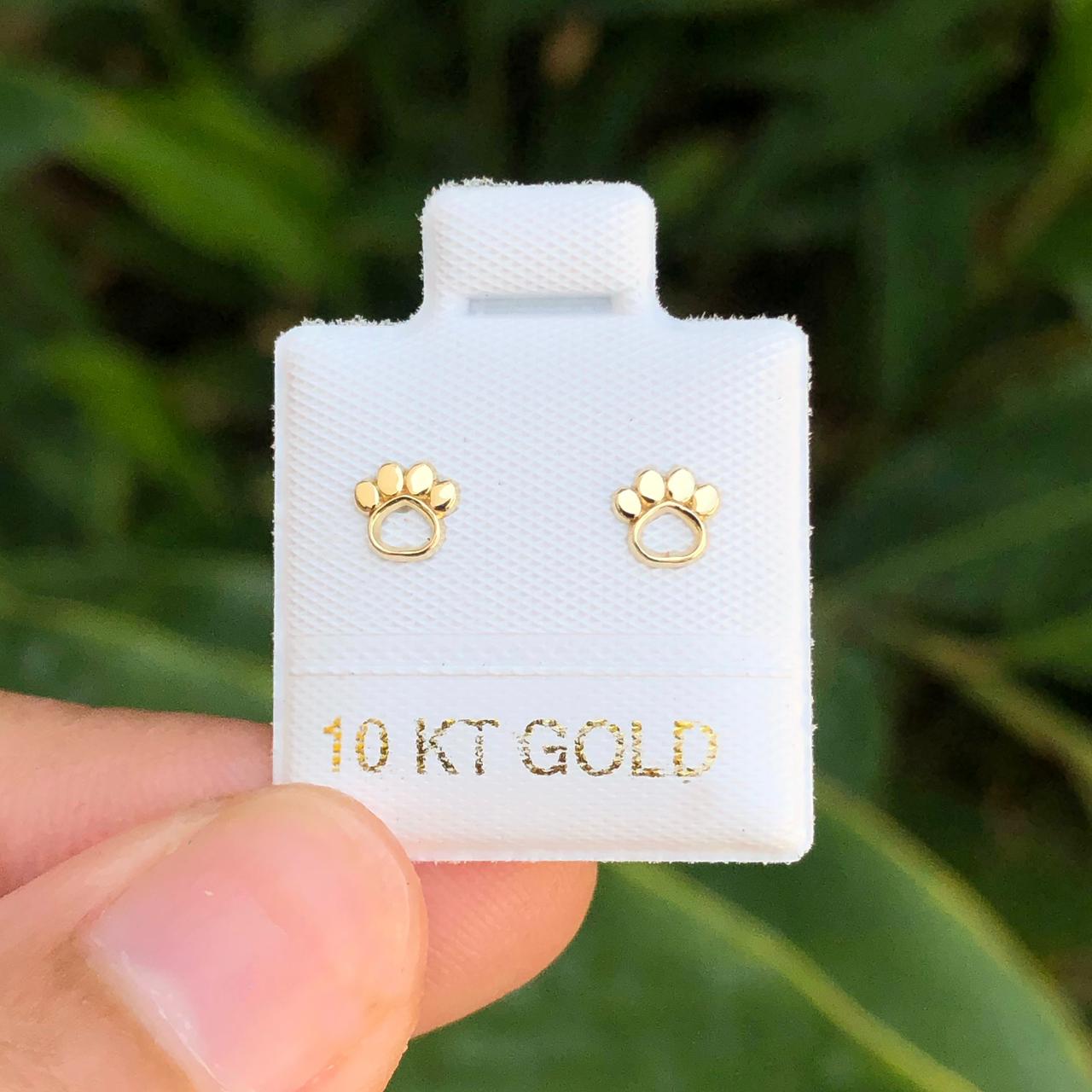 Broqueles Oro 10K Huella AZ406