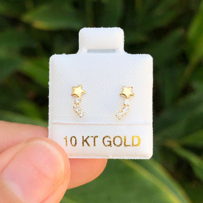 Broqueles Oro 10K Cometa AZ344
