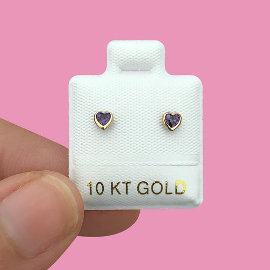 Broqueles Oro 10K Lila Az333