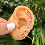 Aretes Oso Dulces Cristales Chapa de Oro  Az9