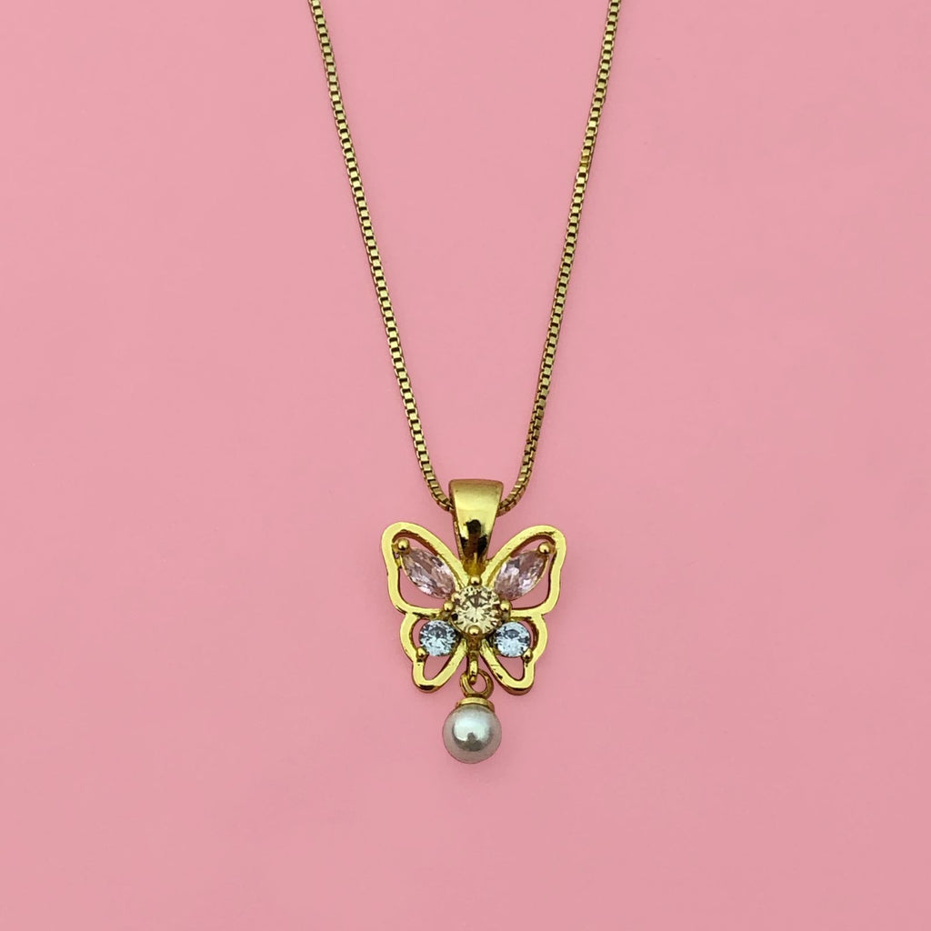 Collar Mariposa Rose Chapa de Oro Az92