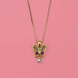 Collar Mariposa Pink Chapa de Oro Az95