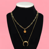 Collar Luna de Cuerno Chapa de Oro Az303
