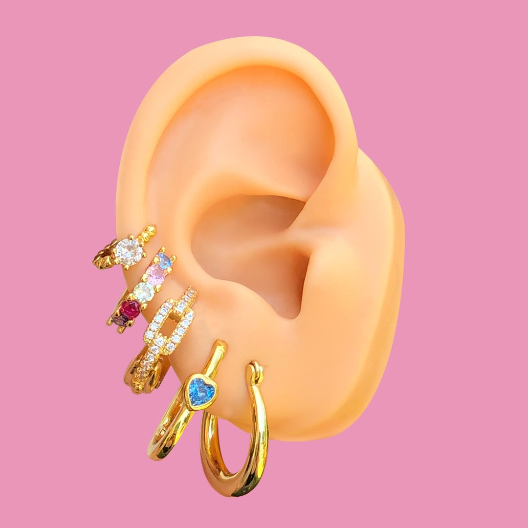 Aretes Zirconia Chapa de Oro R734