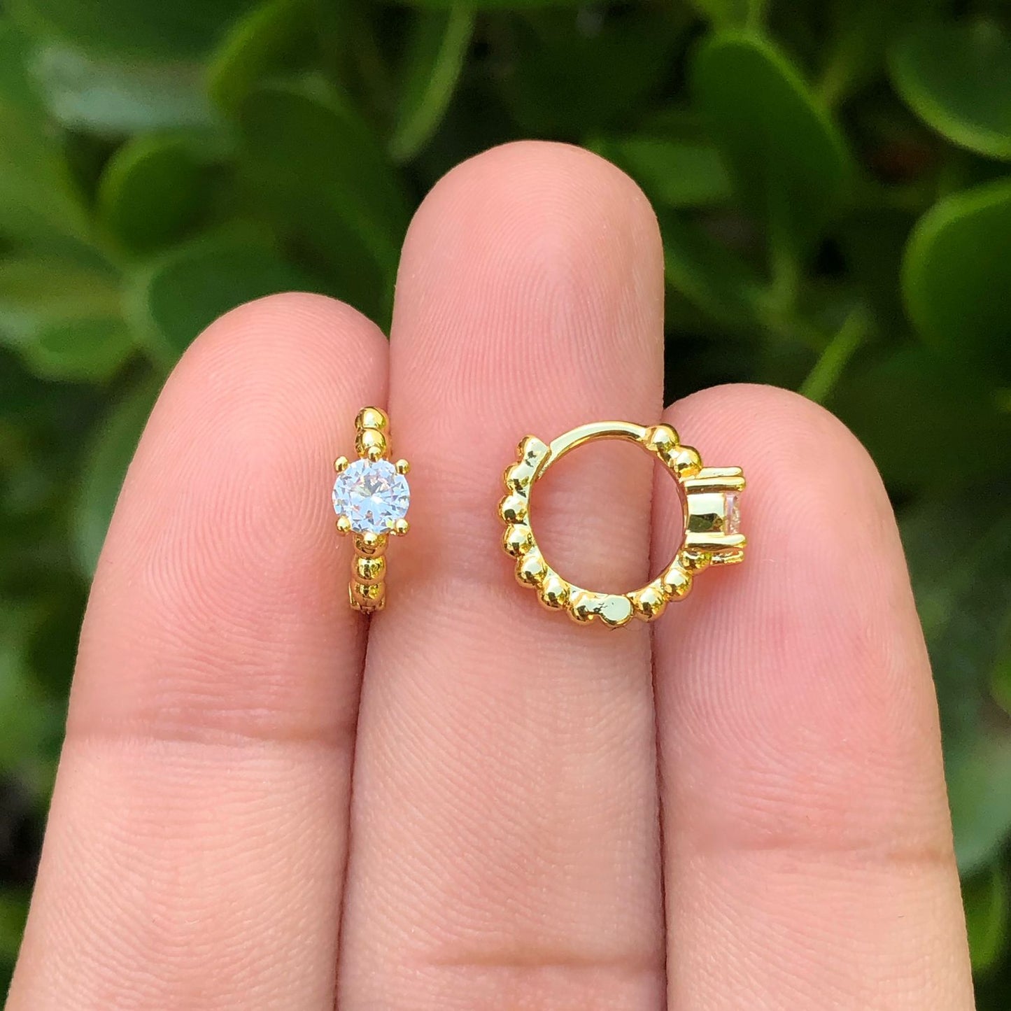 Aretes Zirconia Chapa de Oro R734