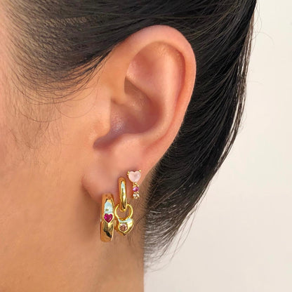 Aretes Corazon Chapa de Oro AZ187