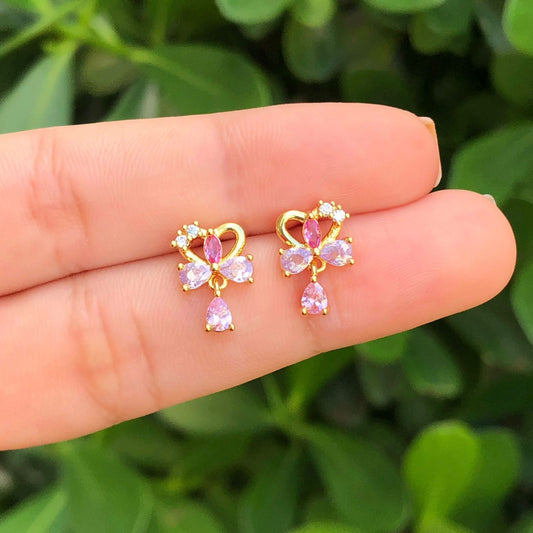 Aretes Zirconias Chapa de Oro Az243