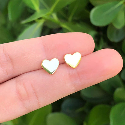 Aretes Corazón Chapa de Oro C688