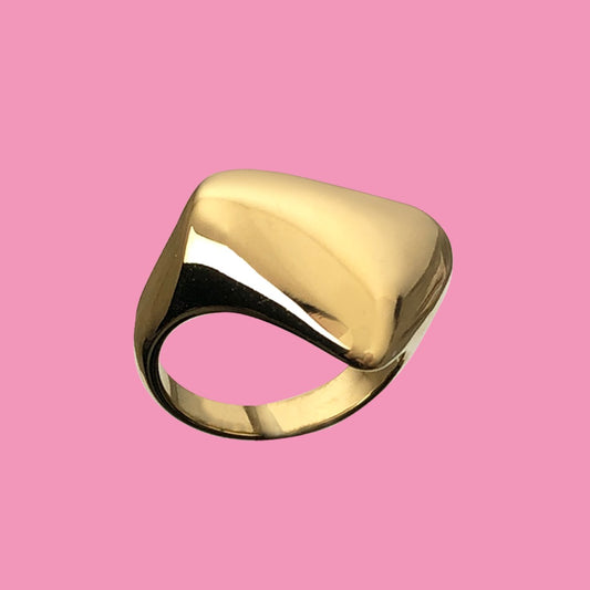 Anillo Chunky Dorado Acero Inoxidable