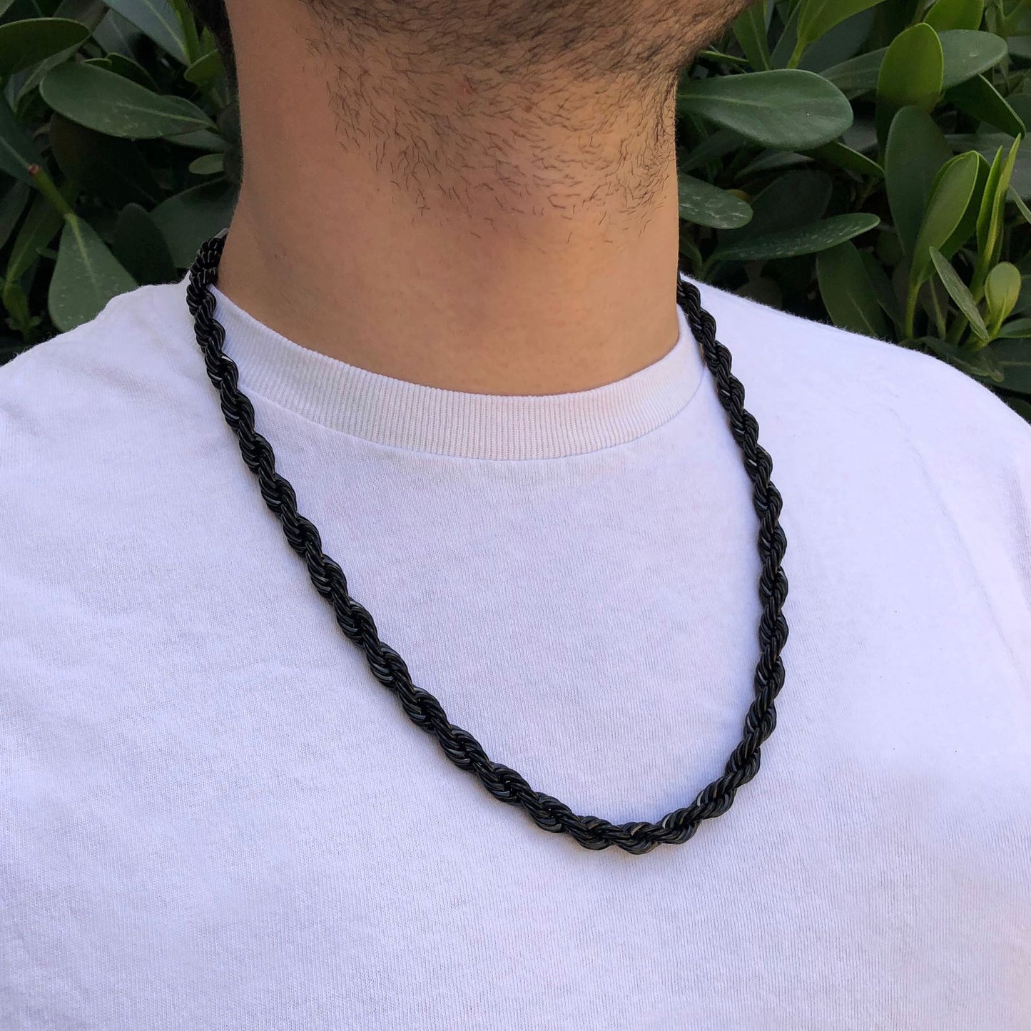 Collar Cadena Kroll Negro Plomo ACero C651