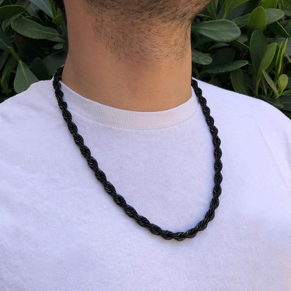 Collar Cadena Kroll Negro Plomo ACero C651