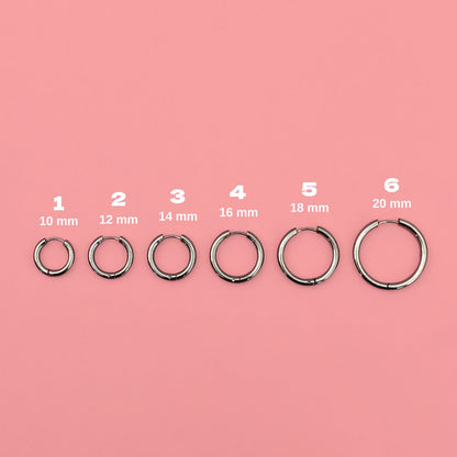 Aretes Arracadas Plateado Basic Acero Inoxidable