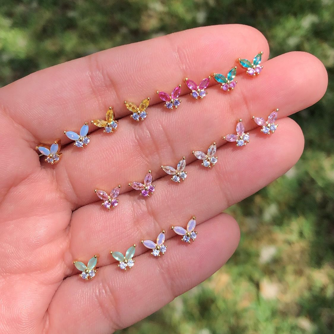 Aretes Mariposa Chapa de Oro AZ51