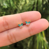 Aretes Mariposa Chapa de Oro AZ17