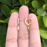 Aretes Gota Chapa De Oro 18K Az94