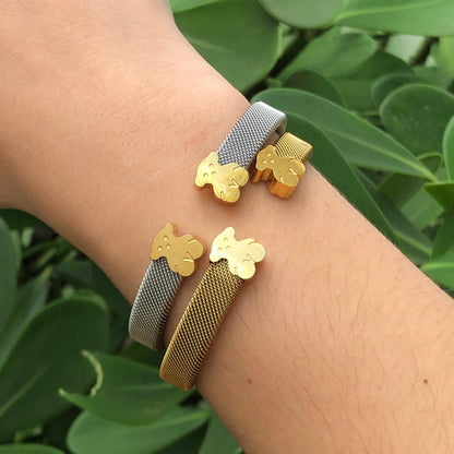 Pulsera Dorada Osos Acero Inoxidable 1X8