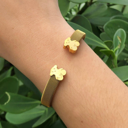 Pulsera Dorada Osos Acero Inoxidable 1X8