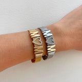 Pulsera Dorada MAMA Corazon Acero Inoxidable 3j8