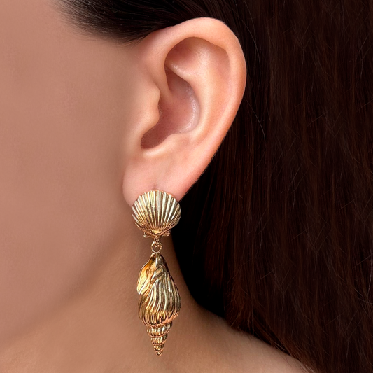 Aretes Dorado Caracol  2N5