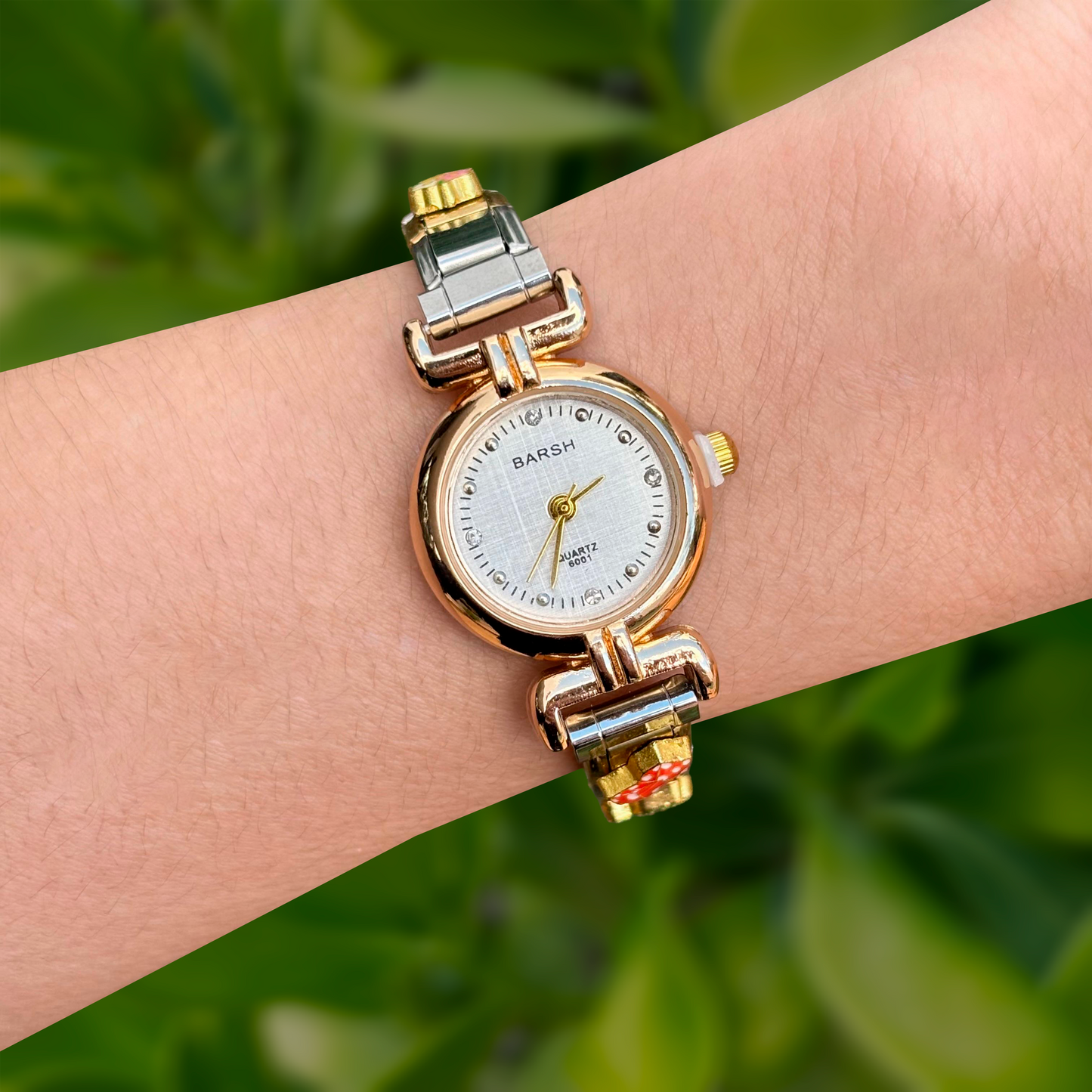 Reloj en Pulsera Italiana Oro-Plata  Acero Inoxidable R19