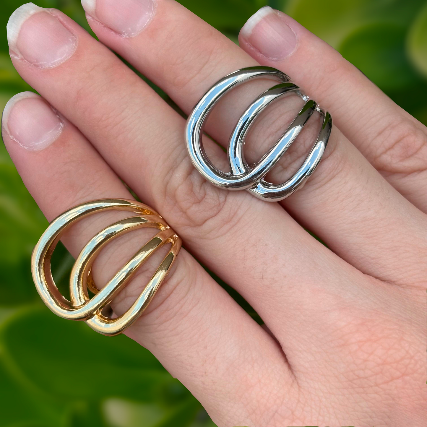 Anillo Plateado Garabato   1G1