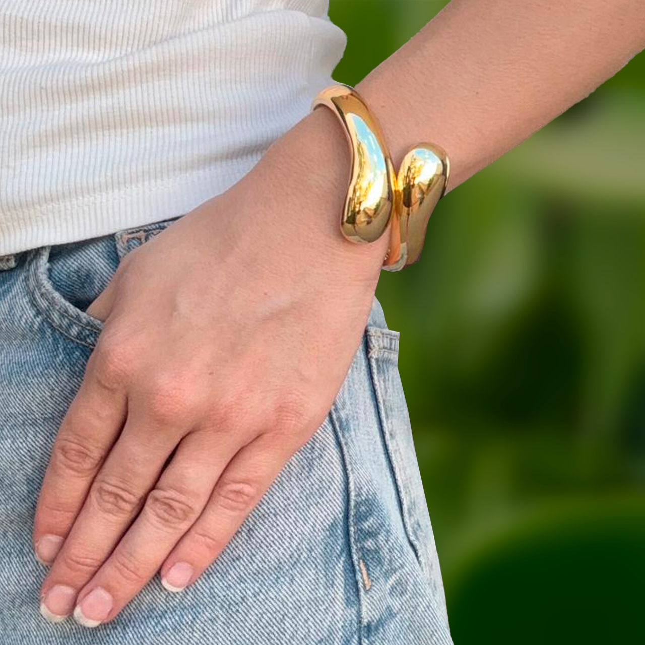 Pulsera Dorada Gotas Encontradas   4E28