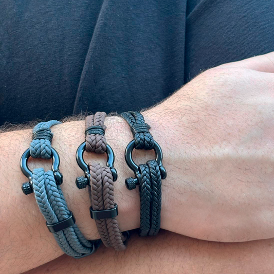 Pulsera para Caballero Cuero Trenzado