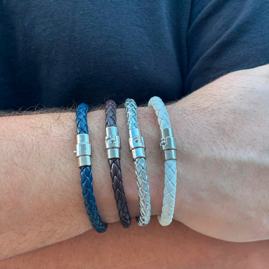 Pulsera para Caballero Cuero Trenzado