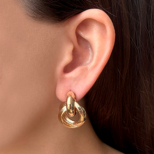 Aretes Aros Dorados Nudo 2S7