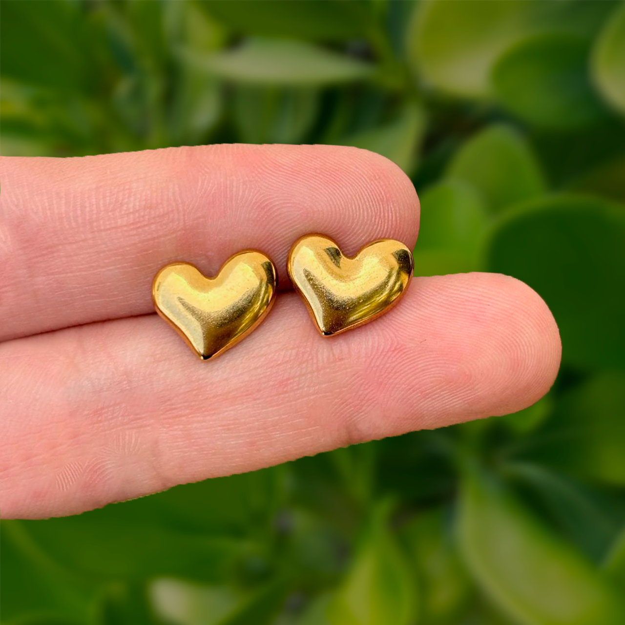 Aretes Dorados Corazon Acero Inoxidable 1A3