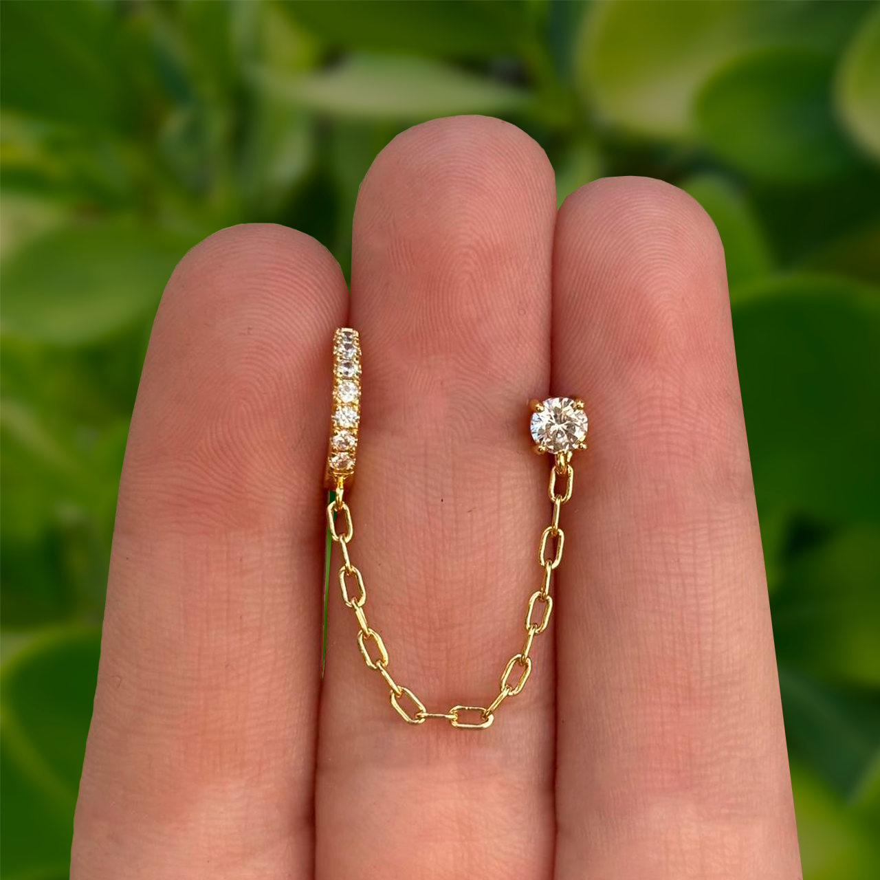 Aretes Set Zirconias Chapa de Oro Az425