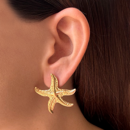 Aretes Dorados Estrella de Mar  2Q7