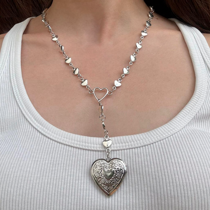 Collar Plateado Corazón Corazoncito  R27