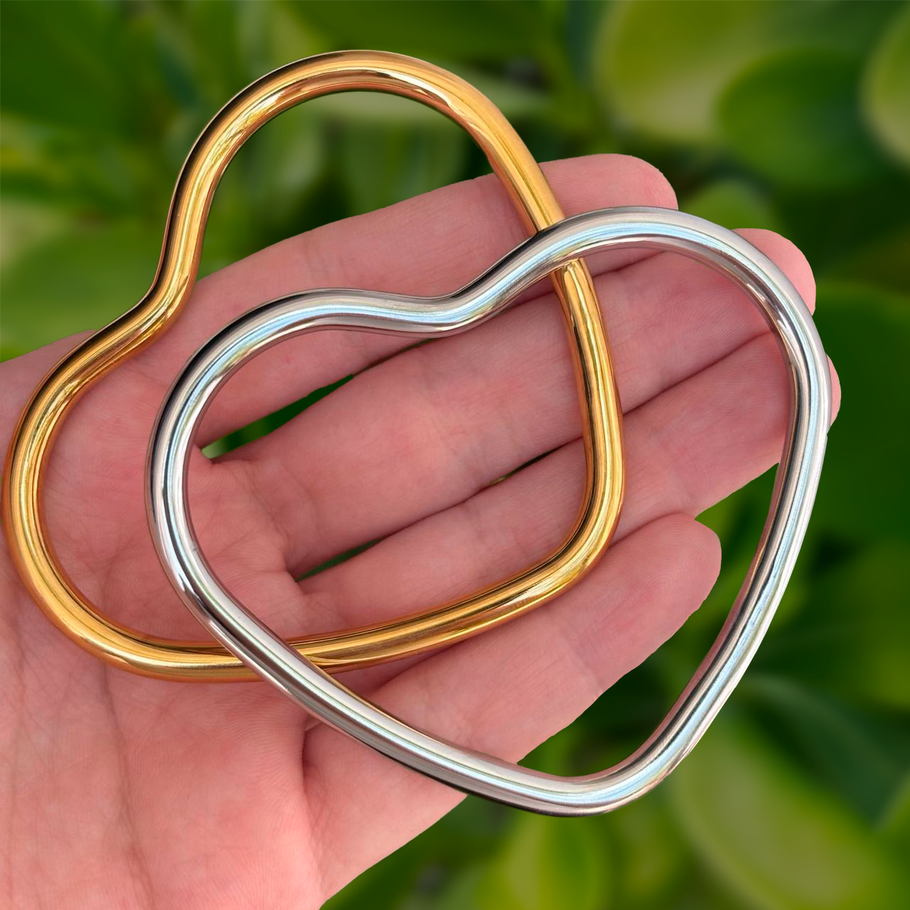Pulsera Dorada Corazón Acero Titanio 1V6